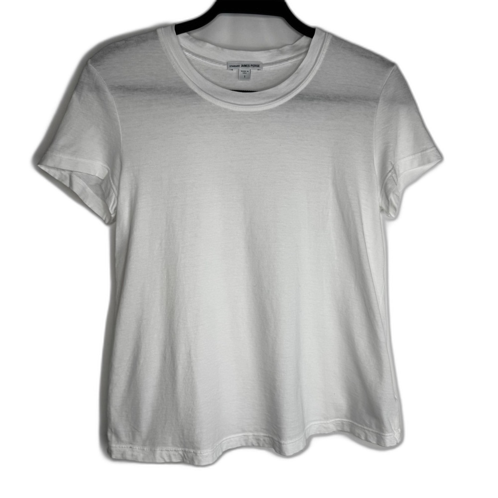 Standard James Perse White Short Sleeve Tee 100% Combed Cotton Size 1